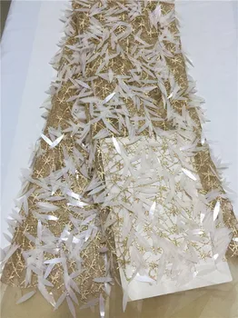 Sclipici auriu Ochiurilor de Tesatura Pentru rochii de Seara Aur Sequin Material Pentru Rochie 2017 Africa franceză Dantela Tesatura de Înaltă Calitate, verde
