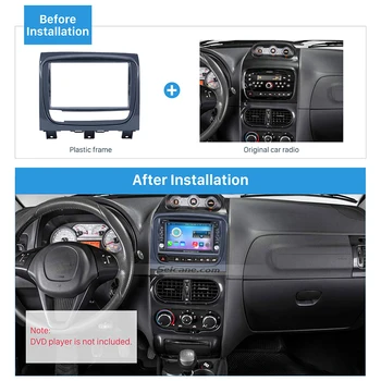 Seicane UV Gri Dublu Din Masina Radio Fascia pentru FIAT STRADA DVD Panoul de Retehnologizare Car Kit Audio Cadru