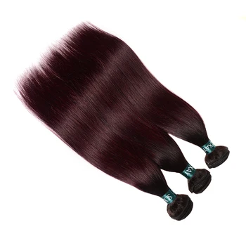 Sexay Pre-Colorate, 1B/ 99J Visiniu Păr Uman 4 Pachete Pachet Cu Închidere Brazilian Direct Ombre Hair Pachete Cu Închidere