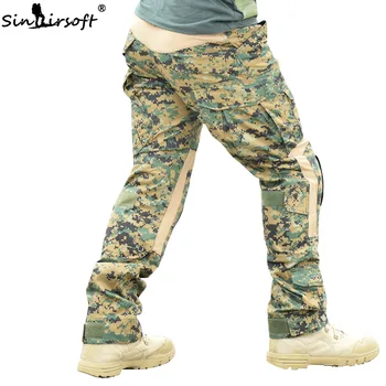 SINAIRSOFT Camuflaj Tactice Pantaloni Paintball haine de Vânătoare cu genunchiere Airsoft în aer liber, CS Drumeții Lupta Armata Pantaloni
