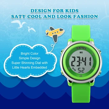 SKMEI Noua Moda Sport Copii Ceasuri Impermeabil Ceas Deșteptător Copiii Înapoi Lumina Calendar Digital Ceasuri Relogio Infantil