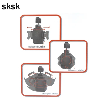 SKSK 360 Roti Auto Universal Parasolar cu suport pentru Telefon Clip Titularul Stand Suport pentru Samsung iPhone 7 8 GPS, PDA, MP4, Camera DVR