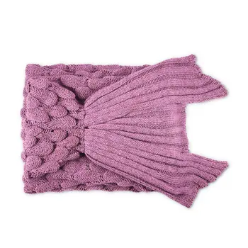 Spring Canapea Sirena Pătură De Lână De Tricotat Pește Stil Coada Pături Calde Copil De Dormit Copii Printesa Iubește Cadou