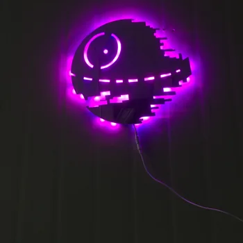 Star Wars Death Star 3D Led Lampă de Perete Lumina de Noapte Creative Noutate Jucărie RGB 7 Schimbare de Culoare de Acțiune Figura