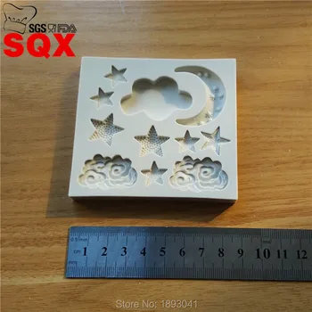 Steaua / luna / cloud forma de silicon mucegai, DIY decorare tort de instrumente, de gătit mucegai, accesorii de bucătărie SQ1705