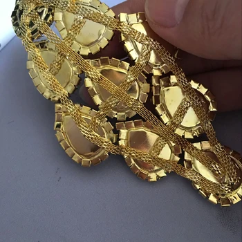 Stras Aplicatiile 1buc 11X6cm picătură de Apă aur baza coase pe aplicatiile folosesc pentru rochie de mireasa ornament transport Gratuit