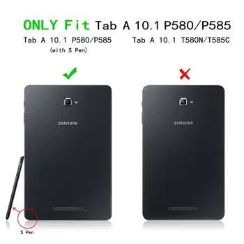 Super Slim din Piele de Caz Pentru Samsung Galaxy Tab Un a6 10.1 P580 P585 Caz Acoperire Funda Tablet Original Ultra Smart Magnetic Shell