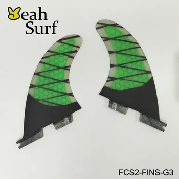 Surf FCS2 G3 Aripioare Bicolor Portocaliu,Verde și Negru Fin Fagure de miere din Fibră de sticlă, Fibră de Carbon Fin placă de Surf FCSII G3 Aripioare