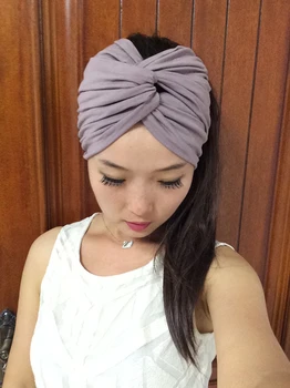 T17531 de moda bumbac culori noi solidă 12cm larg banda de păr banda de susținere poftă de mâncare Elastic Turban palaria pentru femei personalizate bentita