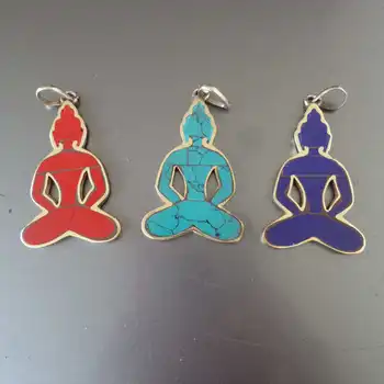 TBP372 Zen Bijuterii Tibetane Buddha Amuleta Pandantive Yoga Buddha Meditând mai Multe Culori