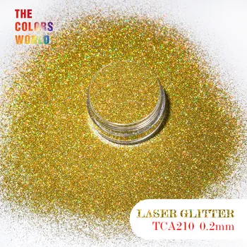 TCA210 Holografic Laser de Culoare Auriu deschis Hexagon Forma de Unghii cu Sclipici pentru decoratiuni unghii gel machiaj facepaint DIY Dotari
