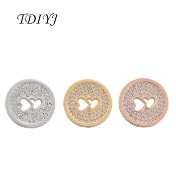 TDIYJ 6Pcs Vânzare Fierbinte 25mm Dublu Inima de Cristal Monedă Disc pentru 25mm Moneda Mea Titularul Cadru Pandantiv Colier pentru Femei Cadouri Bijuterii