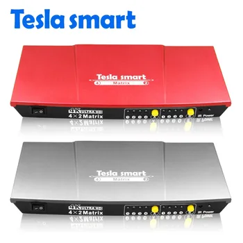 Tesla inteligent de Înaltă Calitate 4x2 1080P, 2K 4K 3D HDMI Matrix Selector Comutator Splitter cu Analog Stereo(SPDIF)