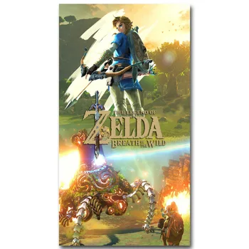 The Legend of Zelda gură de Sălbăticie Tesatura de Matase Arta Poster 13x24 inch Joc Nou Imaginile pentru Camera de zi Decor de Perete 004