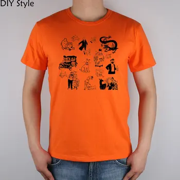 Tintin imagini Tintin HD tapet și fundal photos2 T-shirt bumbac Lycra de Moda de top de Brand t camasa barbati nou