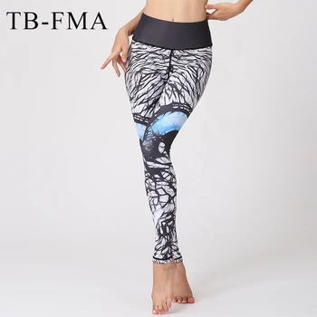 Tipărite Yoga Colanti Femei pantaloni de Yoga de Fitness de Formare Jambiere Înaltă Elastic Sport Jambiere de Funcționare Colanti Sport