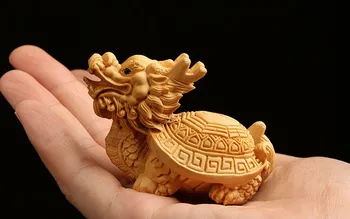 TNUKK Delicate Minunat Chineză Tradițională, obiecte de Artizanat Cimișir broasca Testoasa Dragon Statuie.