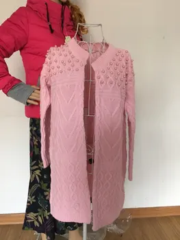 Toamna Iarna Design de Brand Conservatie O-gat Lung Pulovere Tricotate Femei palton Elegant Casual, Jachete, Tricotaje