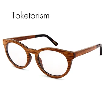 Toketorism de moda de Înaltă calitate din lemn de ochelari lentile optice cadru de skateboard din lemn ochelari pentru barbati femei 8006