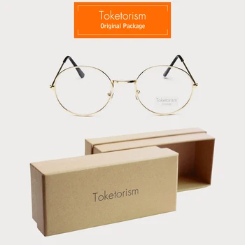 Toketorism Retro de metal rotund rama de ochelari cu lentile clare bărbați femei de moda ochelari de vedere 9103