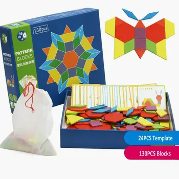 Transport gratuit 130 de bucăți Copiii montessori SIDA creativ puzzle din lemn jucărie, Montessori creativ puzzle/puzzle Model de jucărie din lemn jucărie