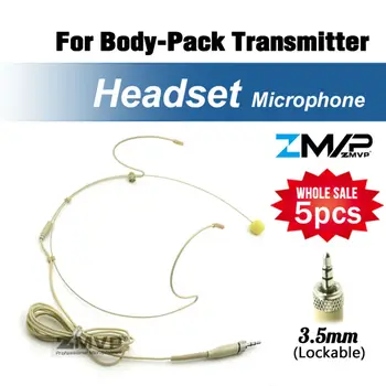Transport gratuit 5pcs Headworn Condensator Microfon de Cască Pentru Sennheiser Wireless Body-Pack Transmițător de 3,5 mm Șurub de Închidere Plug