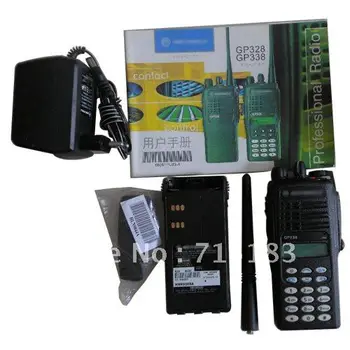 Transport gratuit GP338 VHF/UHFProfessional doi-way radio cu tastatura si display LCD