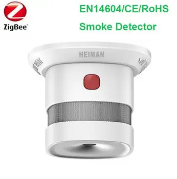 Transport gratuit Zigbee Inteligent detector de Fum Wireless Zigbee smart anti-incendiu alarmă senzor de fum cu CE ROȘ EN14604 aprobat