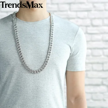 Trendsmax Hiphop Miami Bordură Cubaneze Femei Mens Brățară Colier Set de Bijuterii Bling cu Gheata de Aur de Argint de Culoare 14mm