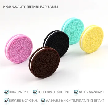 TYRY.HU 3Pcs Cookie-uri de Silicon Baby Masează BPA Free de Calitate Alimentară Copilul Masticabile Dentitie Jucarii Moda Bijuterii Colier Pandantiv