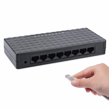 UE Plug 8-Port RJ45 10/100Mbps Ethernet Switch de Rețea HUB Desktop Mini Rapid LAN Adaptor de Comutare