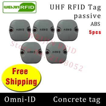 UHF RFID Beton tag omni-ID 915mhz 868mhz Impinj Monza4QT EPC 5pcs gratuit de transport maritim durabil ABS smart card pasiv tag-uri RFID