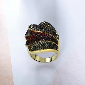 Uimitoare de Lux bijuterii Colorate de cristal inel mare bijuteria feminina moda Bijuterii de Aur de culoare Multi Inelul pentru petrecere