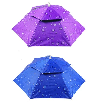 Uneltele de ploaie de Vara Noi creative Soare/Ploaie solid dublu windproof Anti-UV umbrele pălăria pălăria de pescuit Portabil