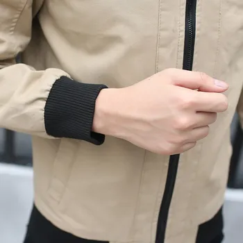 Unisplendor Barbati Jacheta Culori Solide cu Fermoar din Bumbac Om de Îmbrăcăminte de Înaltă Calitate 2018 Toamna Brand Nou pentru Bărbați Jachete si Paltoane YN638