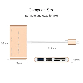 USB C HUB pentru Card Reader Adaptor de Tip C la HDMI Ethernet RJ45 pentru Macbook Pro USB de Tip c-c Splitter Multi Combo