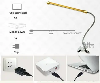 USB Flexibil de Birou LED-uri de Lumină Clip-pe Lângă Pat Lectură Lampă de Masă Carte de Muncă Decorare Studiu Reîncărcabilă Lampă Cu UE Plug SUA