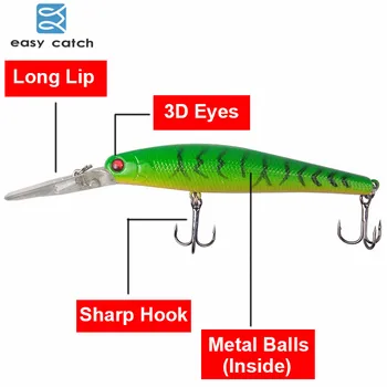 Ușor de a Prinde 10buc 12,5 cm 13.4 g Realiste Minnow de Pescuit Momeli Ochii 3D Plutitoare din Plastic Dur Artificiale Swimbait Atrage Set