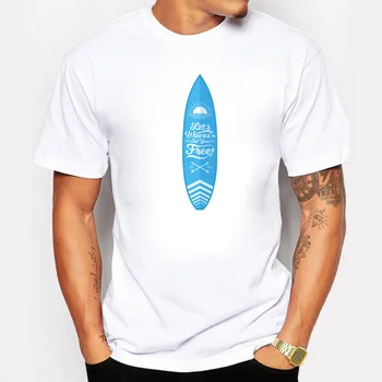 Vacanța de Vară de Moda de Design placă de Surf Tricou pentru Bărbați de Înaltă Calitate Personalizate Imprimate Topuri Hipster Tees