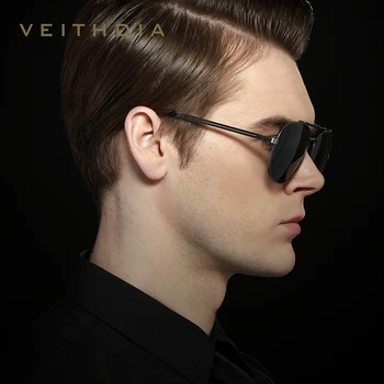 VEITHDIA Brand din Oțel Inoxidabil ochelari de Soare Polarizat UV400 pentru Bărbați Piața de Epocă Ochelari de Soare Ochelari de sex Masculin Accesorii Pentru Barbati 2493