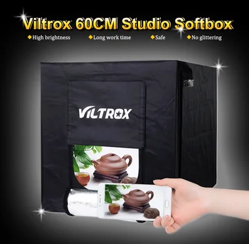 Viltrox 60*60cm LED Studio Foto Softbox Cort Lumina Moale Cutie +Adaptor +Fundaluri pentru Telefonul aparat de Fotografiat DSLR Bijuterii, Jucării, Pantofi