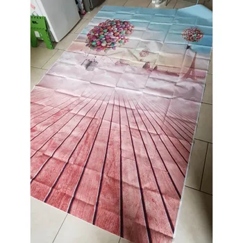 Vinil fotografie fundal de fundal de culoare Roz podea din Lemn de Baloane de Curcubeu Fundal Fotografie, copii, fotografie de studio, fundaluri