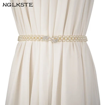 Vânzările de European women ' centura de talie centura elastica perle artificiale decor de înaltă calitate rochie de colocare fata curele LBQ097