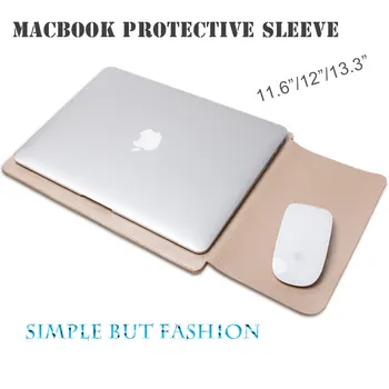 WALNEW din Piele de Caz pentru Apple Macbook Air 13 Macbook Pro 15 Retina 11.6 12 inch Acoperi cu Maneci Laptop Calculator Notebook Geanta de Laptop