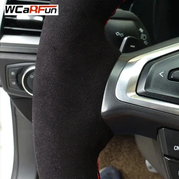 WCaRFun piele de Căprioară Negru Capac Volan pentru Volan pentru Chevrolet Malibu XL 2016 2017 Equinox 2017 2018 Buick Velite 5