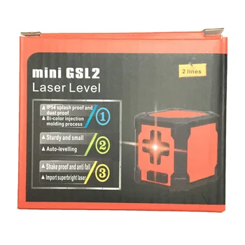 XEAST Portabil mini-Cruce Laser Metru Nivel 2 linii Orizontale și Verticale Roșu/Verde Fascicul Laser Linie de nivel cu laser de nivel L Suport