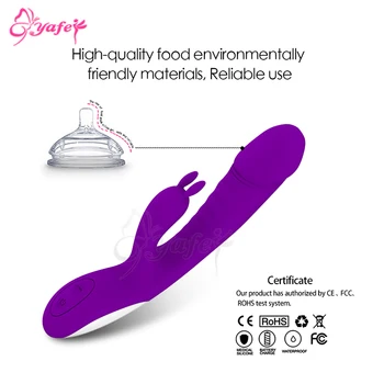 YAFEI 10 trepte de Incalzire Vibrator Rabbit Vibrator din Silicon Dual G Spot Vibrator Masaj Vibrador clitorisul Eroticos de Jucării Sexuale pentru Femei