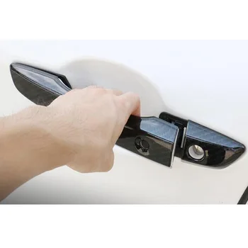 YAQUICKA 8Pcs Fibra de Carbon, Masina de Stil Mânerului Exterior al Portierei Apuca Acoperi Rama Trim Styling Pentru Honda Civic al 10-lea 2016 2017 RHD