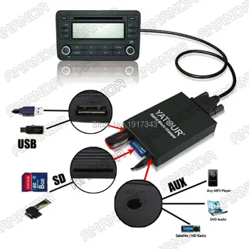 Yatour Auto Adaptor AUX MP3 SD USB Muzica CD Changer 6+6PINI Conector PENTRU Toyota Camry Fortuner Prius Tundra FJ Crucisator Radio