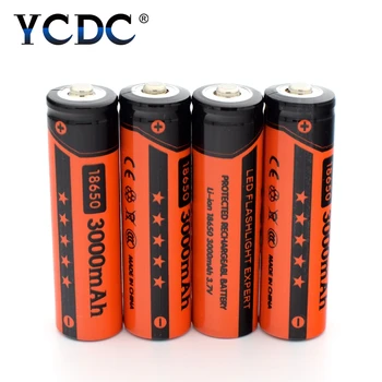 YCDC 2 buc Li-ion 18650 Acumulatori 3.7 V 3000mAh Baterie cu Litiu 3.7 v Power Bank cu Lanterna Baterie + Baterie Cutie